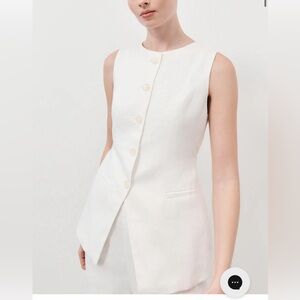 DISSH ALESSIA WHITE LINEN VEST